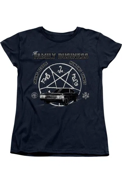 Gildan Supernatural Saving People And Hunting Short Sleeve Women´s Tee / T-shirt In Blue