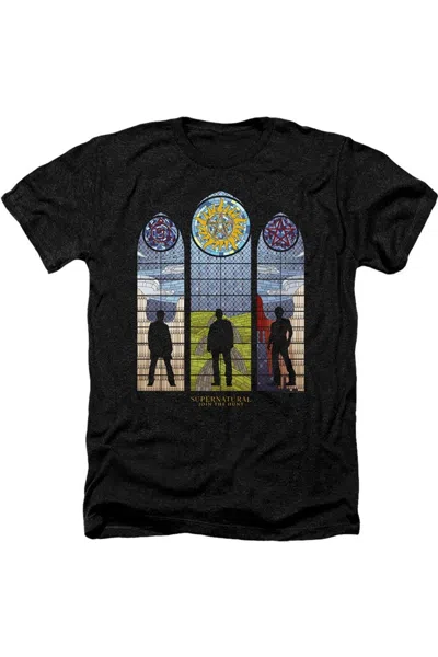 Gildan Supernatural Stained Glass Short Sleeve Adult Tall Tee / T-shirt In Black