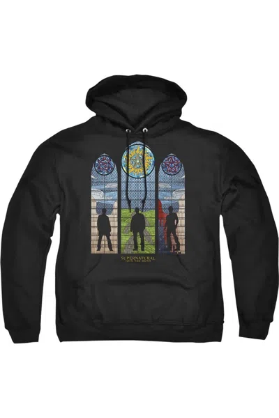 Gildan Supernatural Stained Glass Adult Pull Over Hoodie / Hooded Sweatshirt In Black