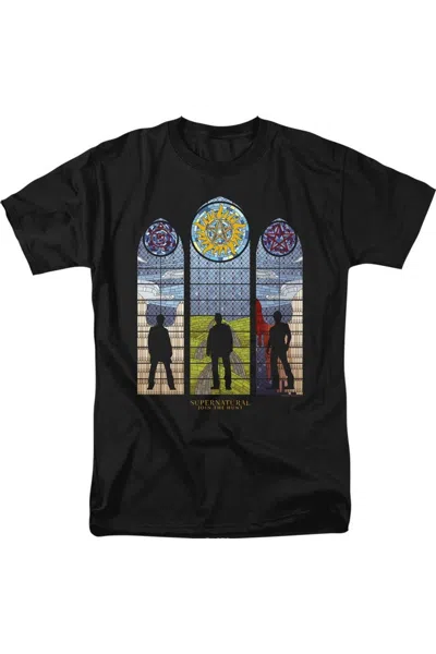 Gildan Supernatural Stained Glass Short Sleeve Adult Tee / T-shirt In Black