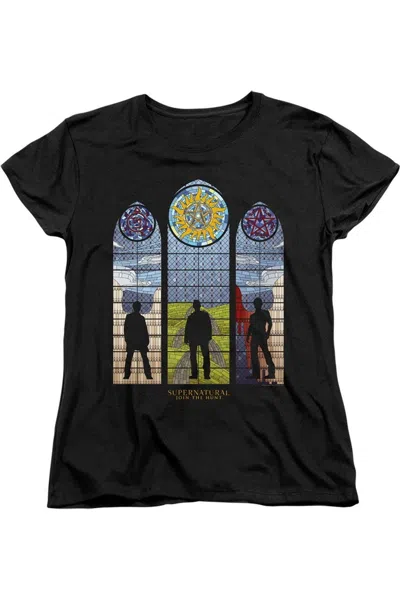 Gildan Supernatural Stained Glass Short Sleeve Women´s Tee / T-shirt In Black