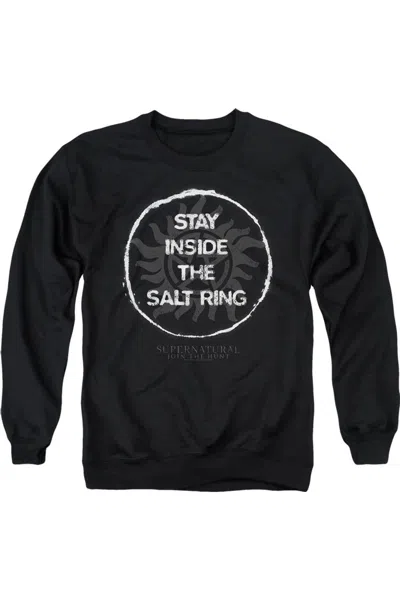 Gildan Supernatural Stay Inside The Salt Ring Adult Crewneck Sweatshirt In Black