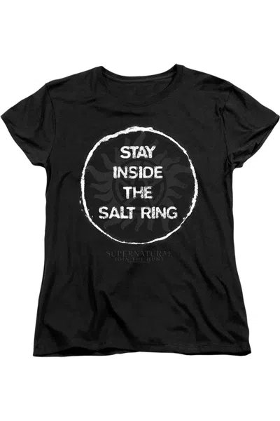 Gildan Supernatural Stay Inside The Salt Ring Short Sleeve Women´s Tee / T-shirt In Black
