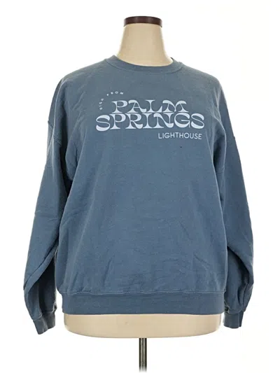 Pre-owned Gildan Sweatshirt In Blue