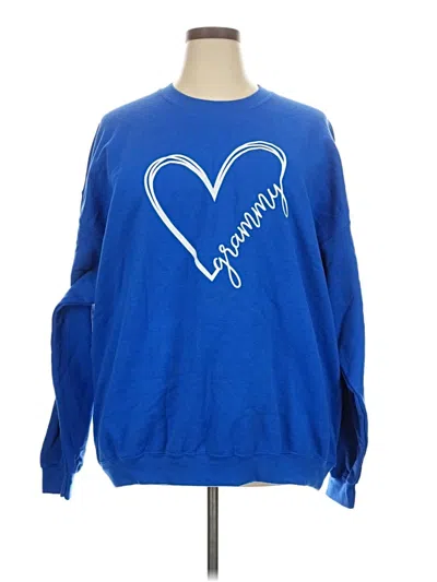 Pre-owned Gildan Sweatshirt In Blue