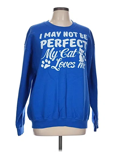 Pre-owned Gildan Sweatshirt In Blue