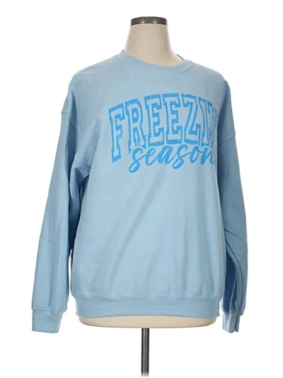 Pre-owned Gildan Sweatshirt In Blue