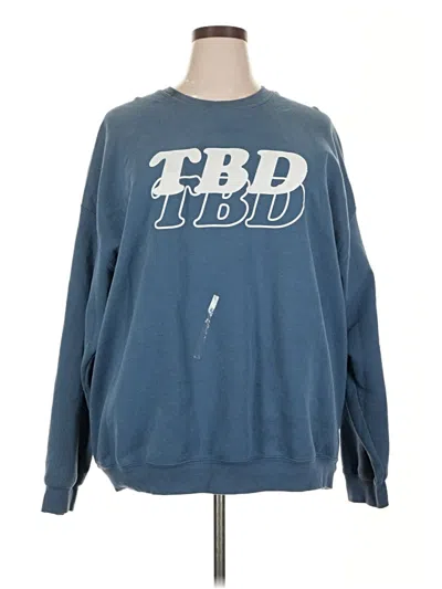 Pre-owned Gildan Sweatshirt In Blue