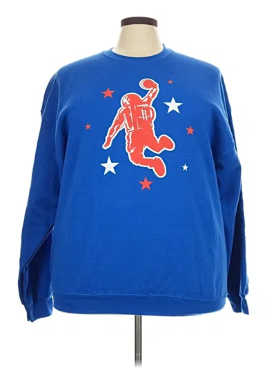 Pre-owned Gildan Sweatshirt In Blue