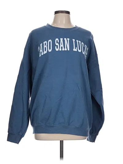Pre-owned Gildan Sweatshirt In Blue