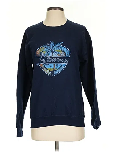 Pre-owned Gildan Sweatshirt In Blue