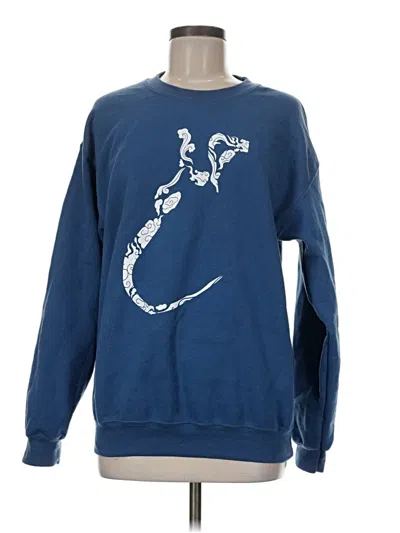 Pre-owned Gildan Sweatshirt In Blue