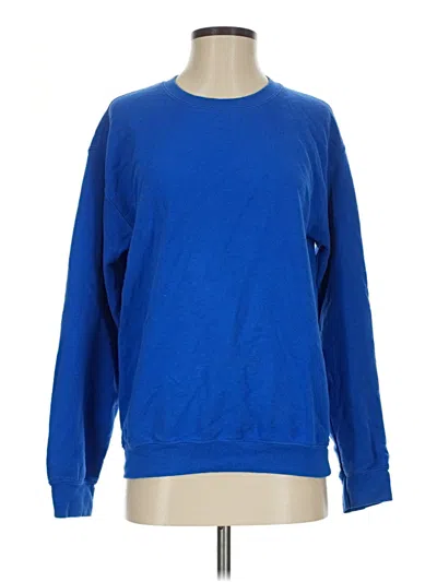 Pre-owned Gildan Sweatshirt In Blue