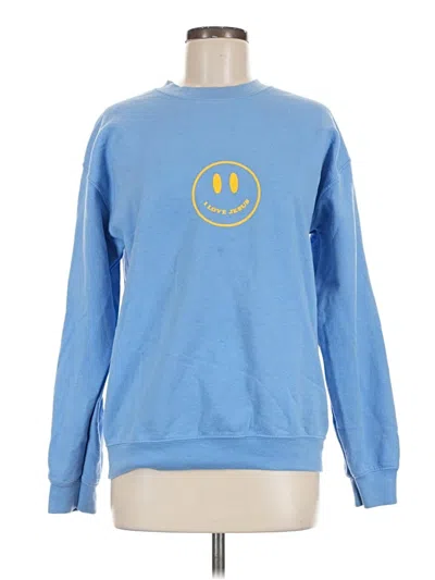 Pre-owned Gildan Sweatshirt In Blue