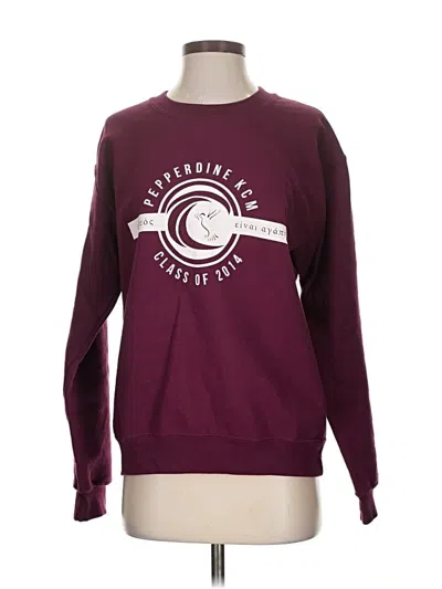 Pre-owned Gildan Sweatshirt In Burgundy