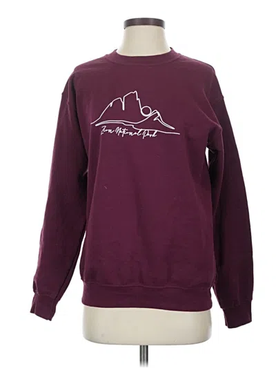 Pre-owned Gildan Sweatshirt In Burgundy