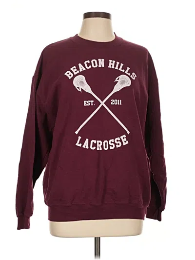 Pre-owned Gildan Sweatshirt In Burgundy