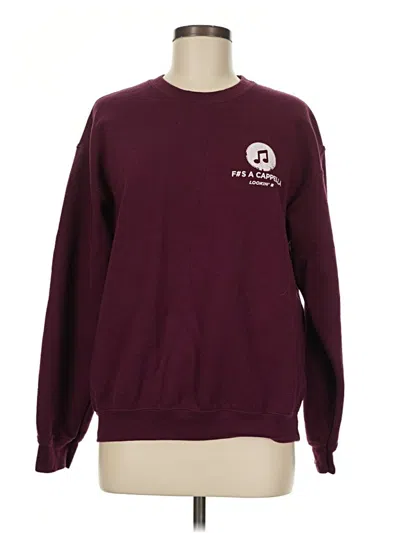 Pre-owned Gildan Sweatshirt In Burgundy