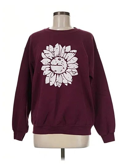 Pre-owned Gildan Sweatshirt In Burgundy