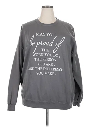 Pre-owned Gildan Sweatshirt In Gray