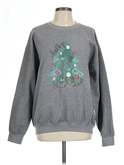 Pre-owned Gildan Sweatshirt In Gray