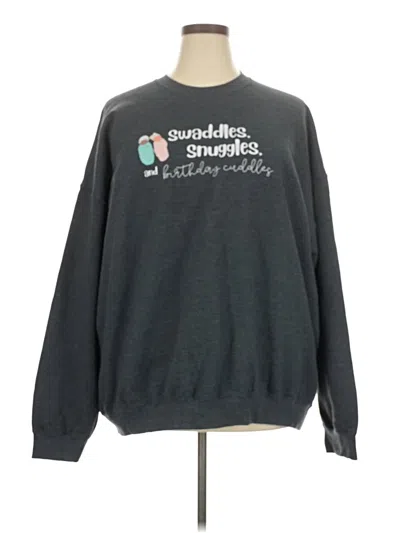 Pre-owned Gildan Sweatshirt In Gray