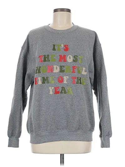 Pre-owned Gildan Sweatshirt In Gray