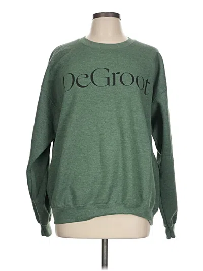 Pre-owned Gildan Sweatshirt In Green
