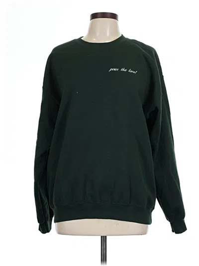 Pre-owned Gildan Sweatshirt In Green