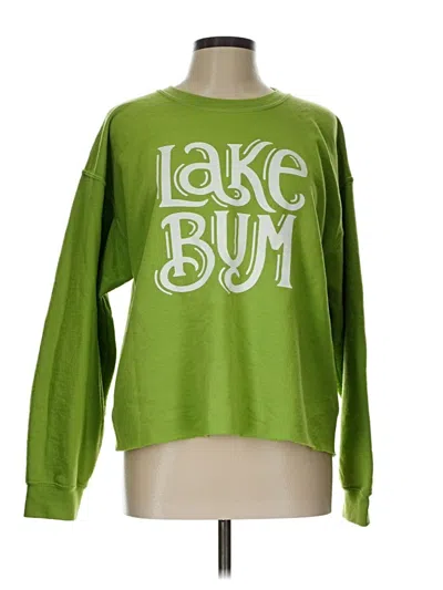 Pre-owned Gildan Sweatshirt In Green