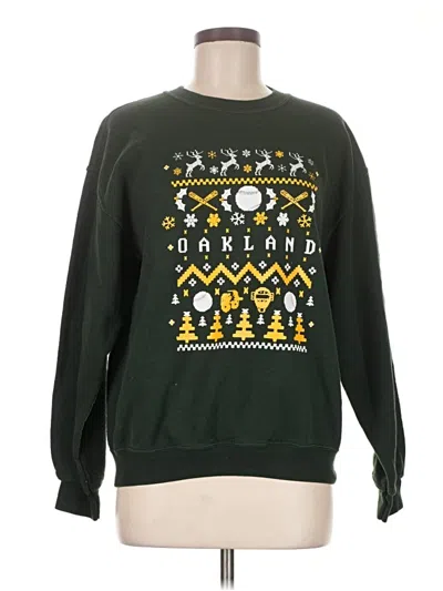 Pre-owned Gildan Sweatshirt In Green