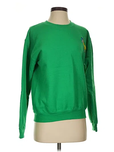 Pre-owned Gildan Sweatshirt In Green