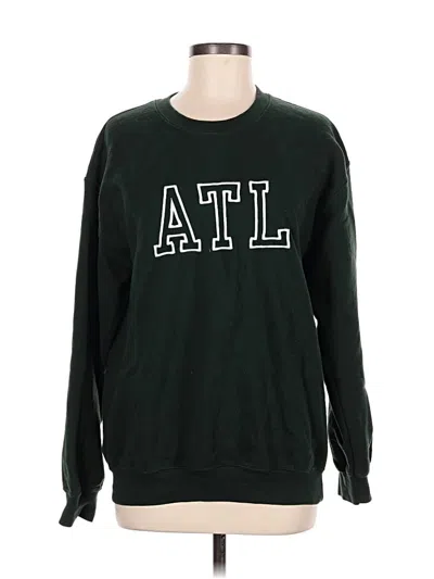 Pre-owned Gildan Sweatshirt In Green