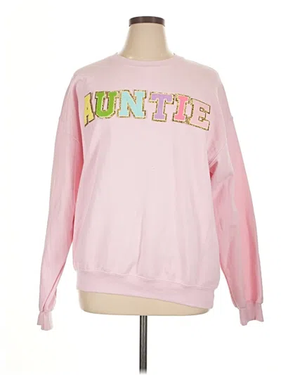 Pre-owned Gildan Sweatshirt In Pink