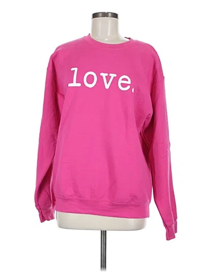 Pre-owned Gildan Sweatshirt In Pink