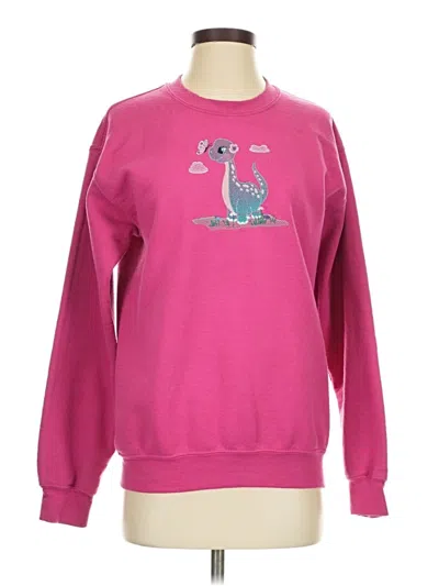 Pre-owned Gildan Sweatshirt In Pink