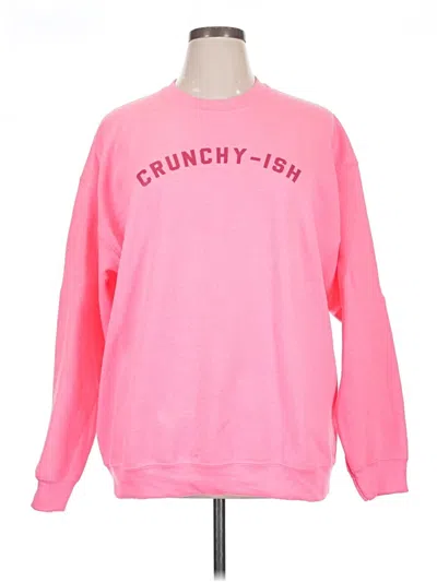 Pre-owned Gildan Sweatshirt In Pink