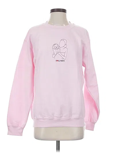 Pre-owned Gildan Sweatshirt In Pink