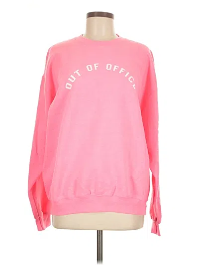 Pre-owned Gildan Sweatshirt In Pink