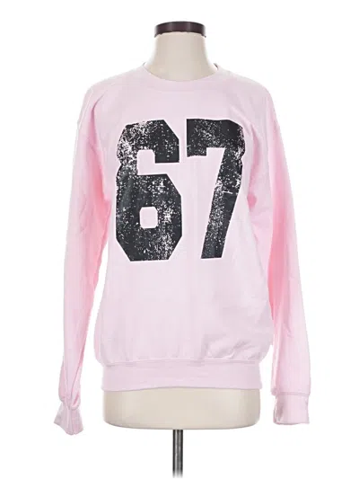 Pre-owned Gildan Sweatshirt In Pink