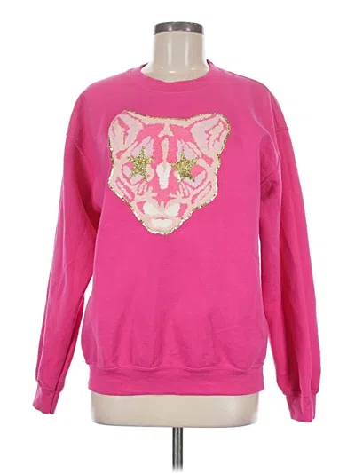 Pre-owned Gildan Sweatshirt In Pink