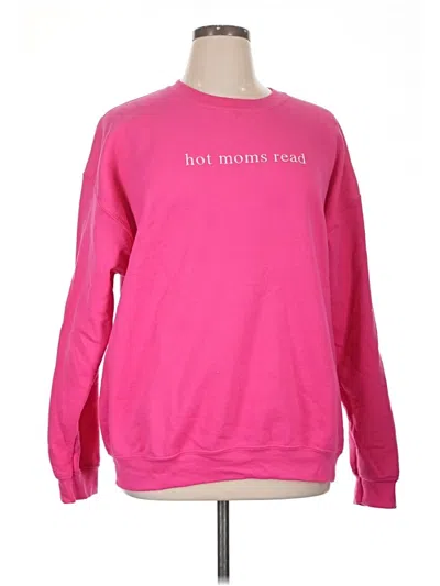 Pre-owned Gildan Sweatshirt In Pink