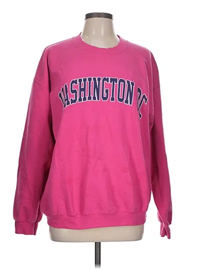 Pre-owned Gildan Sweatshirt In Pink