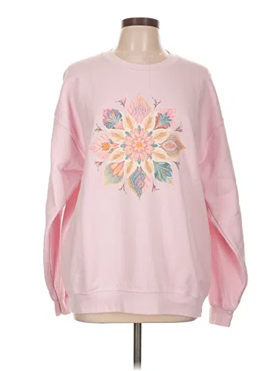 Pre-owned Gildan Sweatshirt In Pink