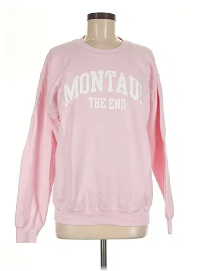 Pre-owned Gildan Sweatshirt In Pink