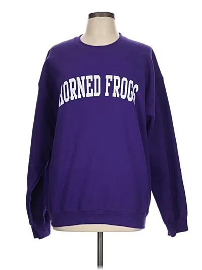 Pre-owned Gildan Sweatshirt In Purple