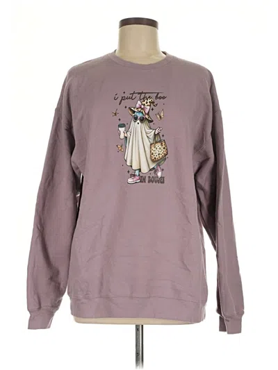 Pre-owned Gildan Sweatshirt In Purple