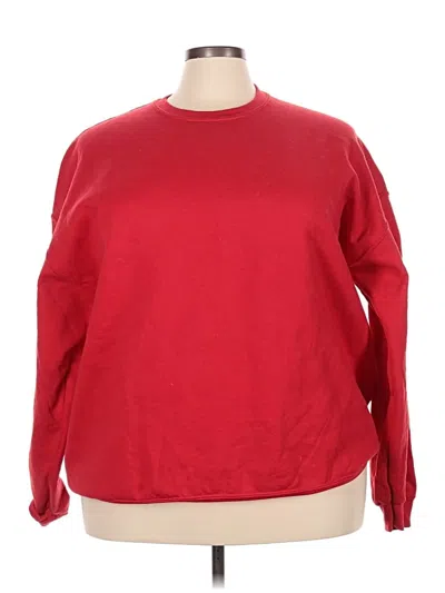 Pre-owned Gildan Sweatshirt In Red