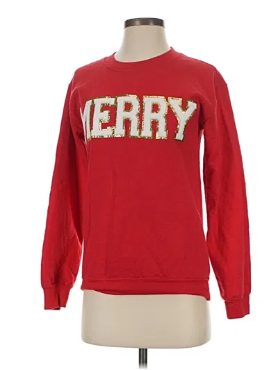 Pre-owned Gildan Sweatshirt In Red
