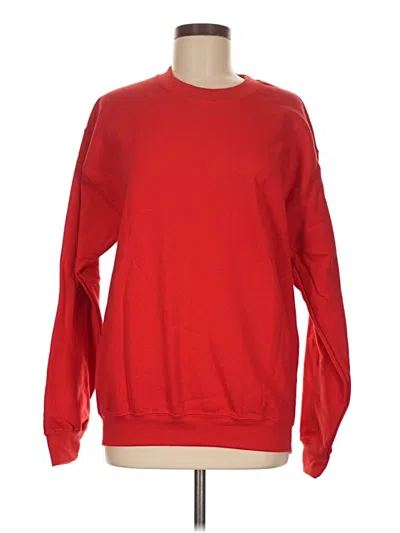 Pre-owned Gildan Sweatshirt In Red